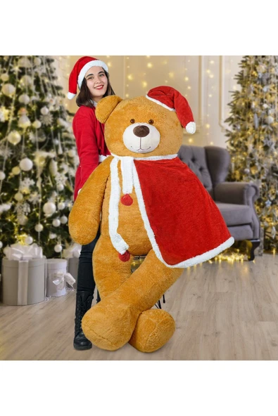 Pababo 160 cm Noel Baba Pelerinli Ayıcık Yeni Yıl, Yılbaşı Hediyesi ürün görseli 1