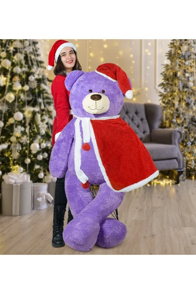 Pababo 160 Cm Noel Baba Pelerinli Ayıcık Yeni Yıl, Yılbaşı Hediyesi ürün görseli 1