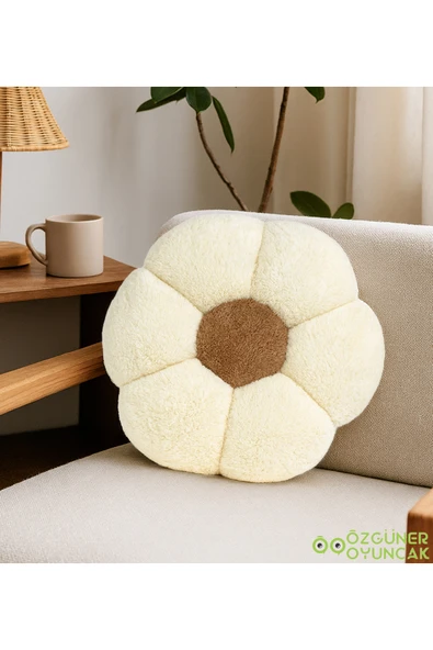 Özgüner Oyuncak Dekoratif Papatya Şeklinde Peluş Yastık 40 cm – Yumuşak ve Konforlu Tasarım ürün görseli 1