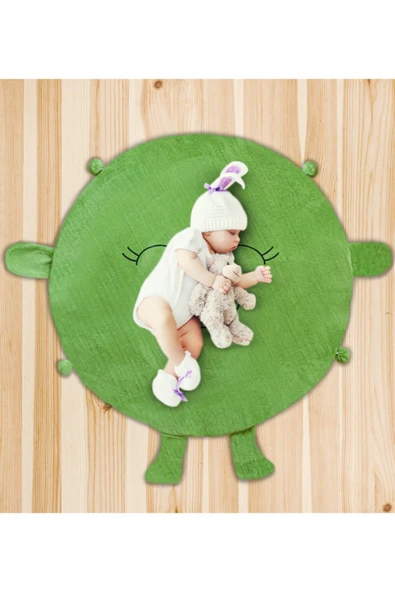 Özgüner Oyuncak Bebek Oyun Halısı 120 cm Ponponlu ve Ayaklı (%100 Yerli) ürün görseli 1