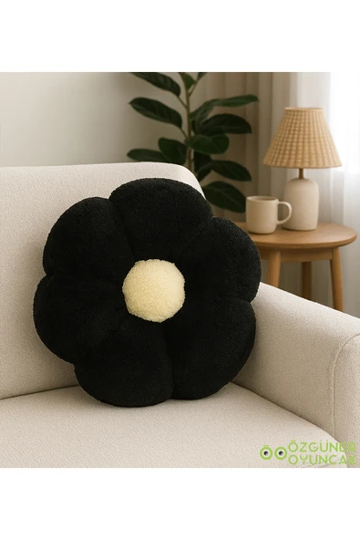 Ayıcı Oyuncak Dekoratif Papatya Şeklinde Peluş Yastık 40 cm – Yumuşak ve Konforlu Tasarım ürün görseli 1