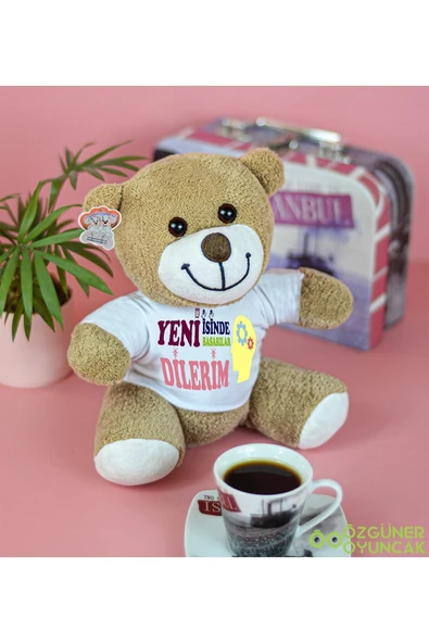 Pababo Harika Peluş 25 Cm Yeni Işinde Başarılar Dilerim Çiçek Ayı ürün görseli 1
