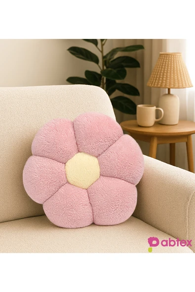 Ayıcı Oyuncak Ev ve Oda Dekorasyonu için Papatya Şeklinde Peluş Yastık 40 cm ürün görseli 1
