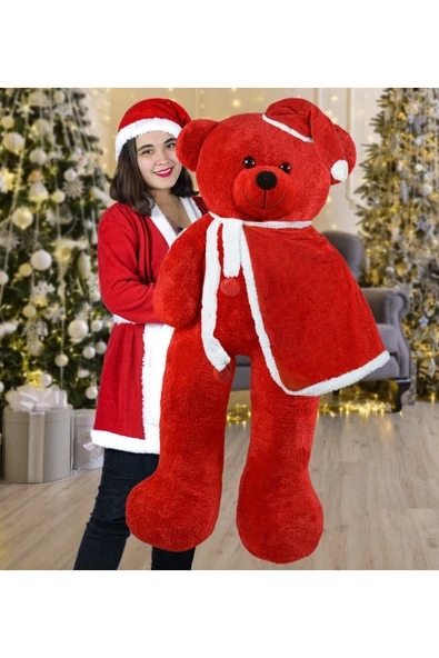 Pababo 130 cm Noel Baba Pelerinli Bobo Ayıcık Yeni Yıl Yılbaşı Hediyesi ürün görseli 1