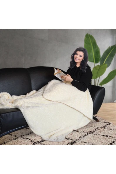 Harika Peluş Fabrikası Çoban Dikişi 150*200 Cm Pelüş Tv Battaniyesi (%100 Yerli) ürün görseli 1