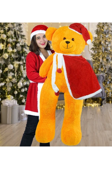 Ayıcı Oyuncak 130 Cm Noel Baba Pelerinli Bobo Ayıcık Yeni Yıl ,yılbaşı Hediyesi ürün görseli 1