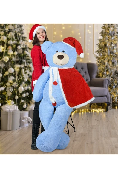 Ayıcı Oyuncak 160 Cm Noel Baba Pelerinli Ayıcık Yeni Yıl, Yılbaşı Hediyesi ürün görseli 1