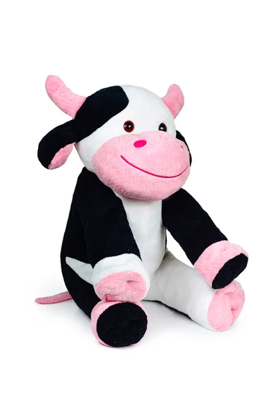 Pababo 110 cm Dev Oturan İnek Peluş Oyuncak – Dev Boy Sevimlilik - Resim 4