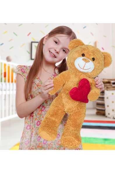 Harika Peluş Fabrikası 50 Cm Kalpli Peluş Sevimli Ayıcık ürün görseli 1
