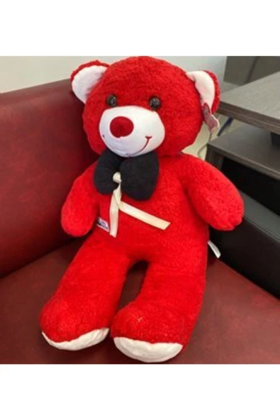 Harika Peluş Fabrikası 90 cm Rengarenk Papyonlu Ayıcık (%100 YERLİ) ürün görseli 1