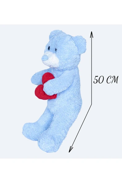 Pababo 50 Cm Kalpli Peluş Sevimli Ayıcık - Resim 3