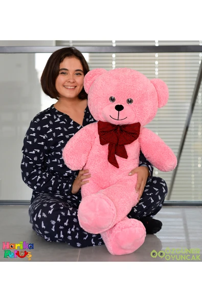 Harika Peluş Fabrikası 100 cm Papyonlu Büyük Ayıcık ürün görseli 1