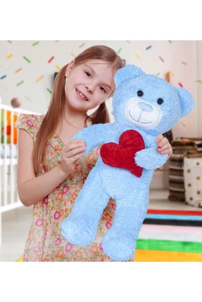 Özgüner Oyuncak 50 Cm Kalpli Peluş Sevimli Ayıcık ürün görseli 1