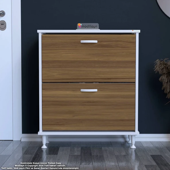 Modilayn UMAY Antre Hol 72 x 90 x 25, 5 cm’ lik 2 Düşer Kapak 4 Göz Bölmeli Ayakkabılık ürün görseli 1