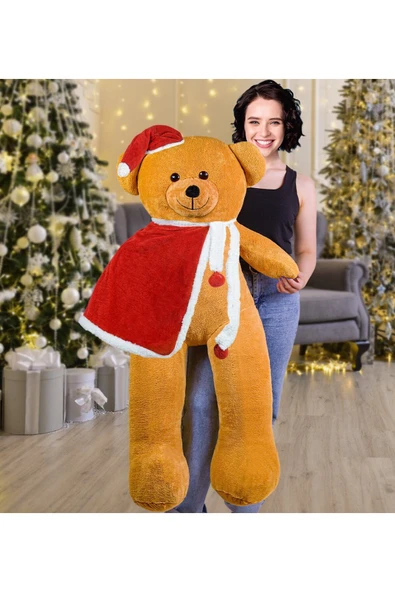 Özgüner Oyuncak 130 Cm Noel Baba Pelerinli Bobo Ayıcık Yeni Yıl ,yılbaşı Hediyesi ürün görseli 1