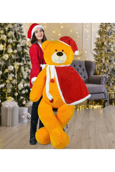 Pababo 160 Cm Noel Baba Pelerinli Ayıcık Yeni Yıl, Yılbaşı Hediyesi ürün görseli 1