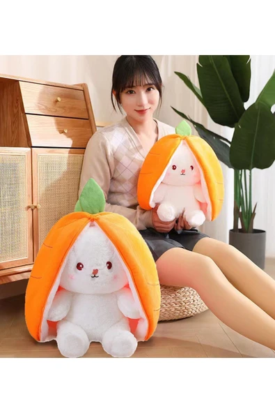 Harika Peluş Fabrikası 50 cm Havuç Çantalı Tavşan ürün görseli 1