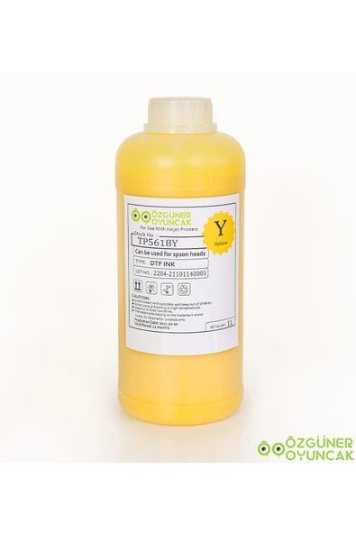 Harika Peluş Fabrikası Dtf Mürekkebi Yellow (sarı) 1000ml ürün görseli 1