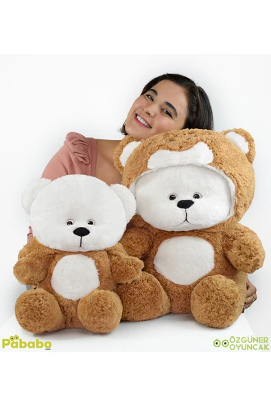Pababo 70 Cm Kapşonlu Uykumcuk Peluş Ayıcık Panda ürün görseli 1