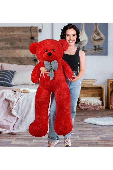 Ayıcı Oyuncak 140 Cm Papyonlu Büyük Ayıcık (%100 Yerli) ürün görseli 1
