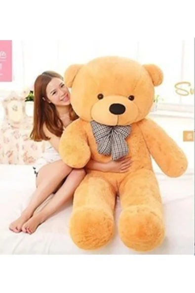 Harika Peluş Fabrikası 140 Cm Papyonlu Büyük Ayıcık (%100 YERLİ) ürün görseli 1