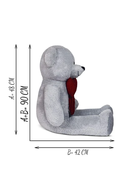 Pababo 90 Cm Papyonlu Ayıcık(%100 YERLİ) - Resim 3