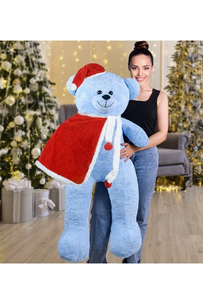 Özgüner Oyuncak 130 Cm Noel Baba Pelerinli Bobo Ayıcık Yeni Yıl ,yılbaşı Hediyesi ürün görseli 1