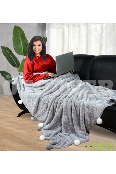 Ayıcı Oyuncak 200 X 220 Cm Ponponlu Pelüş Tv Battaniyesi ürün görseli 1