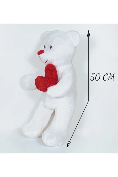 Pababo 50 Cm Kalpli Peluş Sevimli Ayıcık - Resim 3