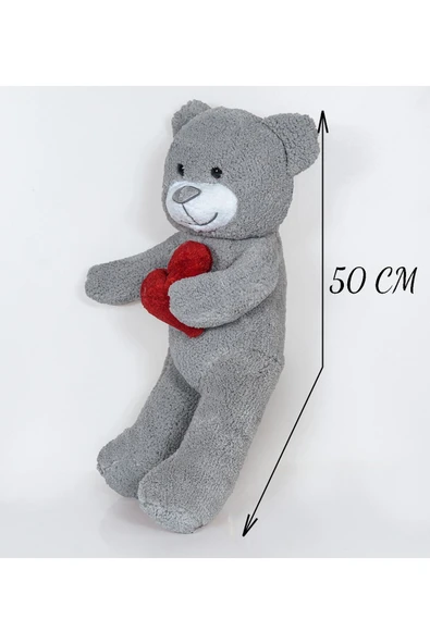 Pababo 50 Cm Kalpli Peluş Sevimli Ayıcık - Resim 3