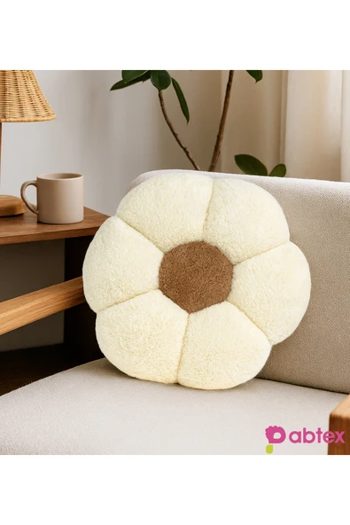 Ayıcı Oyuncak Dekoratif Papatya Şeklinde Peluş Yastık 40 cm – Yumuşak ve Konforlu Tasarım ürün görseli 1
