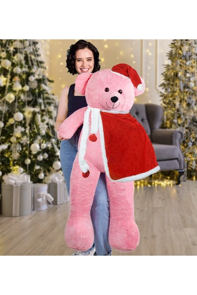 Pababo 130 Cm Noel Baba Pelerinli Bobo Ayıcık Yeni Yıl ,yılbaşı Hediyesi ürün görseli 1