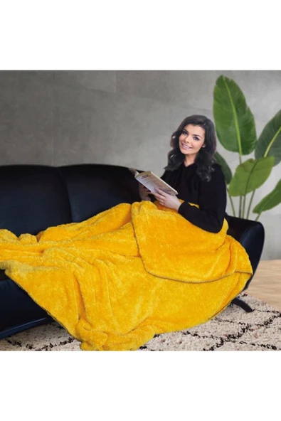 Harika Peluş Fabrikası Çoban Dikişi 150*200 Cm Pelüş Tv Battaniyesi (%100 Yerli) ürün görseli 1