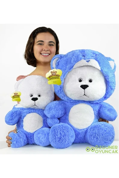Harika Peluş Fabrikası 70 Cm Kapşonlu Uykumcuk Peluş Ayıcık Panda ürün görseli 1
