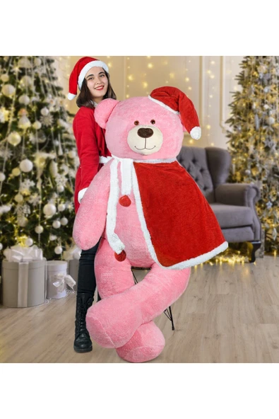 Pababo 160 Cm Noel Baba Pelerinli Ayıcık Yeni Yıl, Yılbaşı Hediyesi ürün görseli 1