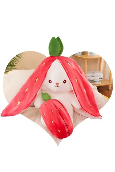 Pababo 50 Cm Çilek Çantalı Tavşan - Resim 5