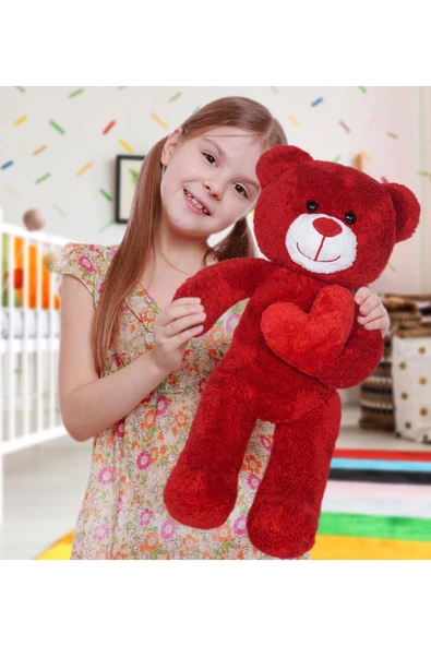 Özgüner Oyuncak 50 Cm Kalpli Peluş Sevimli Ayıcık ürün görseli 1