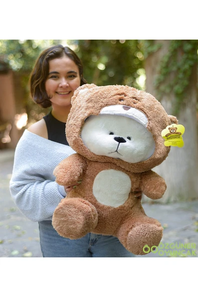 Özgüner Oyuncak Uykumcuk Gold Kapşonlu Peluş Ayı Sevgiliye Özel 90 Cm (%100 YERLİ) ürün görseli 1