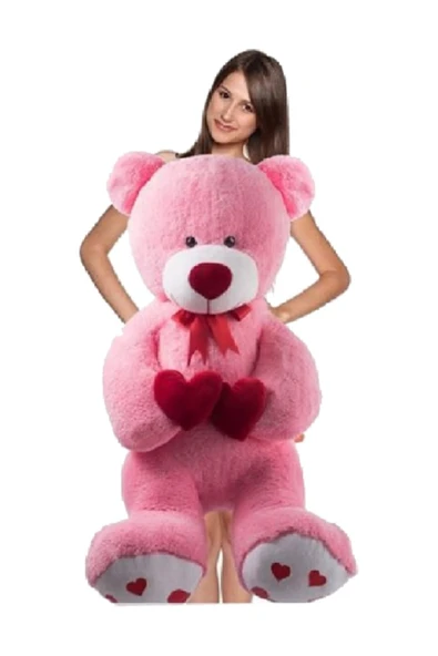 Harika Peluş Fabrikası Özgüner 100 Cm Bobo Pembe Peluş Ayı Yastık Ayı Hediyeli ürün görseli 1