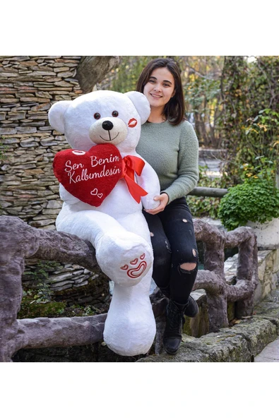 Pababo Sevgililer Günü 140 Cm Kalpli Sevimli Peluş Ayıcık ürün görseli 1