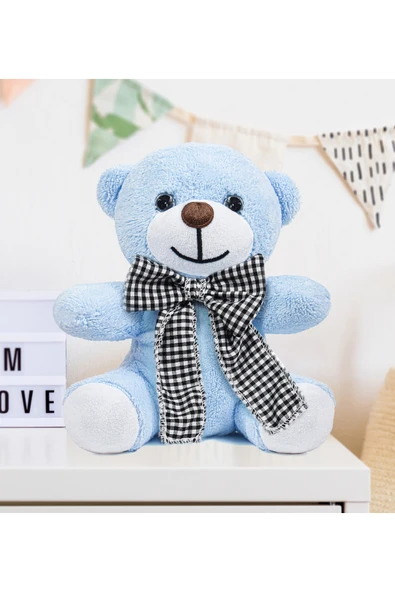 Harika Peluş Fabrikası Özgüner Papyonlu Oturan Peluş Ayıcık: En Tatlı Hediye Seçeneğiniz! (%100 Yerli) ürün görseli 1