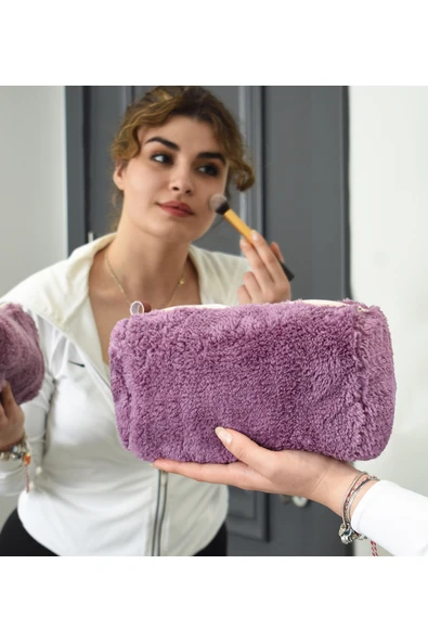 Özgüner Oyuncak Yumuşak Peluş Makyaj Çantası - Şık ve Kullanışlı Kadın Kozmetik Çantası ürün görseli 1