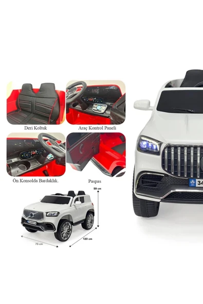 Harika Peluş Fabrikası Özgüner Oyuncak Akülü Uzaktan Kumandalı Araba VOYAGE GT 4x2 Deri Koltuklu - Resim 6