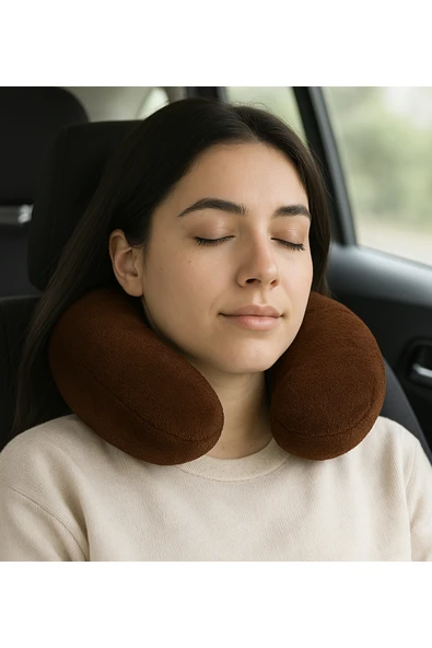 Pababo Pabtex Yumuşak Ergonomik Peluş Seyahat Boyun Yastığı Uçak, Araba ve Ofis Kullanımı İçin ürün görseli 1