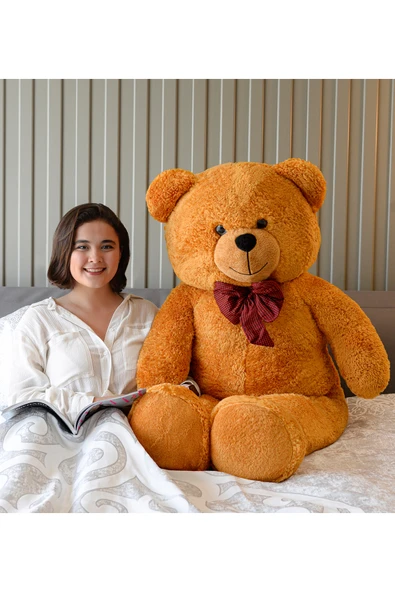 Özgüner Oyuncak Papyonlu Sevimli Büyük Peluş Ayıcık, 130 Cm - % 100 Yerli ürün görseli 1