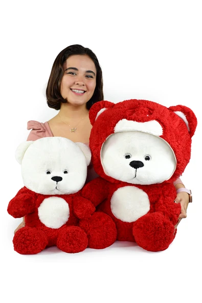Pababo Uykumcuk Gold Kapüşonlu Peluş Ayı Sevgiliye Özel 70 Cm (%100 YERLİ) ürün görseli 1
