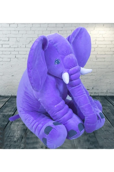 Özgüner Oyuncak Uyku Arkadaşım Fil Peluş Fil 65cm Dev lila ürün görseli 1