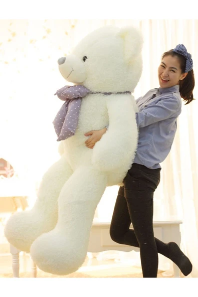 Ayıcı Oyuncak Pababo 160 Cm Papyonlu Büyük Ayıcık Beyaz ürün görseli 1