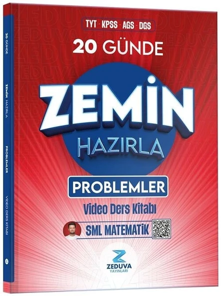 Zeduva YKS TYT KPSS MEB-AGS DGS SML Matematik Problemler 20 Günde Zemin Hazırla Video Ders Kitabı - İsmail Kocabaş Zeduva Yayınları ürün görseli 1