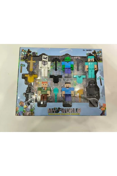 Bayraktar 15 Parça MineCraft Figür Seti 8982 ürün görseli 1